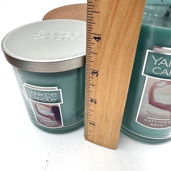 Yankee Candle Catching Rays 7oz Single Wick set of two 2 7oz and 12 oz lit one - Picture 15 of 16
